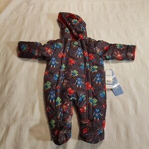 Wippette boys 3-6 months robot design pramsuit  snowsuit NWT